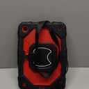 Case for Galaxy Tab A9 Plus Case 11 Inch with Screen Protector/Rotating Stand/Pen Holder,Military Grade Shockproof Cover for Samsung Galaxy A9+/A9 Plus Tablet Case (SM-X210/X216/X218) (Black Red)