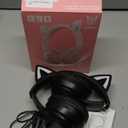 Cat Ear Bluetooth Headphones for Kids & Adults, 55H Play Time, Wireless Foldable & Wired Multi-Function LED Light Up Over Ear Headphones with Mic and Volume Control for iPhone/iPad/Laptop/PC