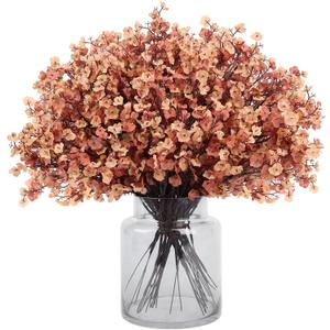 MACTING 24 PCS Babys Breath Artificial Flowers Bulk, Real Touch Gypsophila Faux Silk Flowers for Vase Wedding DIY Home Table Centerpiece Indoor Outdoor Spring Decorations,Light Brown