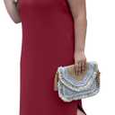 OLRIK Plus Size Maxi Dresses for Curvy Women 2026 Summer Casual Cap Sleeve Split Long Dress with Pockets Loose Fit (Red, XXL)