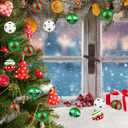 Christmas Ornaments Balls - 30 Pcs 2.4 Inch Shatterproof Plastic Christmas Balls Sets, Red Green & White Small Christmas Tree Ball Hanging Ornaments for Holiday Wreath Party Christmas Tree Decor (D)