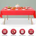 ZEBWAY 6 Pack Premium Disposable Plastic Tablecloth 54 X108 Inch Rectangle Solider Color Heavy Duty Table Cover for Dining Tables, Parties and Holidays Decorative (Red)