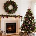 LaRibbons 24 Pcs Burgundy Crinkled Velvet Bows for Christmas Tree, Door, Garland, Wreath, 1" Wide, 3.9"x3.9", Vintage Style