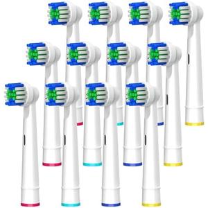 Toothbrush Replacement Heads, Compatible with Oral B Braun Replacement Brush Heads, 12 Pcs Professional Electric Brush Heads for Oral B Replacement Heads Refill, White