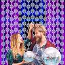 3 x Disco Party Decorations 3 Pack 3.3x6.6ft Disco Ball Foil Curtain Photo Booth Backdrop Disco Ball Hanging Fringe Decor for 70s 80s 90s Last Disco Bachelorette Birthday Bridal Shower Eras Party Supplies