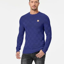 JMIERR Men's Crewneck Sweater Casual Fall Checkered Long Sleeve Knit Pullover Sweaters, 2XL