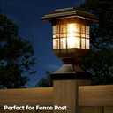 Solar Post Lights Outdoor Solar Cap Lights Deck Fence Cap for 4x4 5x5 6x6 Posts Patio Garden Courtyard Decoration Fixture Waterproof Warm White Lighting Black (2)