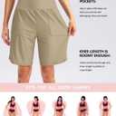 Viodia Women's 9" Long Swim Board Shorts with Pockets High Waisted Beach Swimsuits Knee Length Short for Women with Liner (Gold, XXXL)