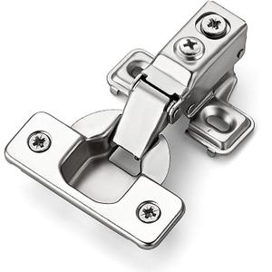 Ravinte 10 Pack 5 Pairs Short Arm Kitchen Cabinet Hinges for 1/2 Inch Overlay Cabinet, Brushed Nickel 105 Degree Opening Angle Hinges, Soft Close Concealed with Mounting Screws for Face Frame Door