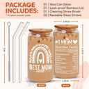 HEXMOZ Valentines Day Gifts for Mom from Daughter, Son, Kids, Husband - Funny Mom Gifts - Moms Gift for New Moms, Wife, Mama from Husband - 16oz Glass Drinking Cup with Straw Gift Box