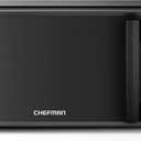 Chefman Countertop Microwave Oven 0.7 Cu. Ft., 700 Watts with 10 Power Levels, 6 Cooking Presets with One-Touch Express Cook, Eco Mode, Child Safety Lock, & Mute Button - Black