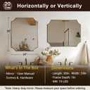 ANDY STAR 24x30 Inch Gold Mirror, Bathroom Vanity Mirrors, Antique Champagne Bronze Mirror with Rustproof Stainless Steel Thin Frame, Aesthetic Scalloped Corners, Designed for Bathroom Remodel