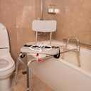 Eagle Health Supplies Sliding Shower Chair Tub Transfer Bench with Swivel Seat, FSA/HSA Eligible, Height Adjustable Shower Benches for Inside Shower, Shower Seat for Elderly and Disabled, 77662