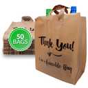 Reli. Reusable Thank You Bags | 50 Pack, 2 Mil, 12" x 6.75" x 14"