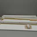 Forbena 24 Inch Bathroom Floating Shelves for Wall Set of 3, Gold Bathroom Shelves Over Toilet Wall Mounted with Rail, Decorative Hanging Shelf for Bedroom Office Living Room Decor (White and Gold)