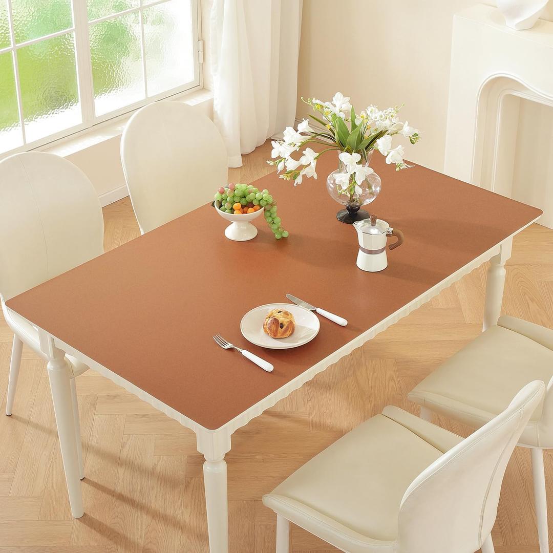 OstepDecor 36 x 72 in Brown Table Protector 1.5mm Thick Plastic Table Cover