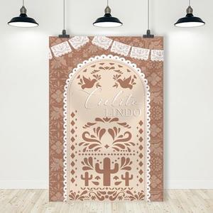 MEHOFOND 5x7ft Beige Cielito Lindo Baby Shower Backdrop Mexican Fiesta Cielito Lindo Baby Shower Party Decorations Vertical Photography Background Wedding Birthday Banner Photo Supplies