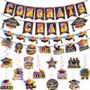 baotongle 15pcs Graduation Decorations 2026 Banner Themed Set Congrats Grad Banner Streamers Kit Complete Party Supplies for High School College Celebrations