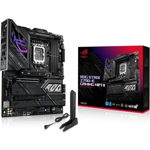 ASUS ROG Strix Z790-E Gaming WiFi II LGA 1700(Intel 14th & 13th & 12th Gen)ATX gaming motherboard(DDR5,PCIe 5.0,2.5 Gb LAN,5XM.2 slots,PCIe 5.0 x16,WiFi 7 front-panel connector with PD 3.0 up to 30W.