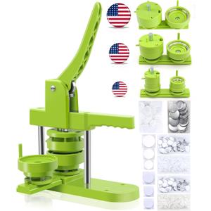 Button Maker Machine Multiple Sizes, Pin Maker Machine 1.25+2.25+3 inch, Interchangeable Button-Models Badge Button Press Machine with 300 Sets 32+58+75mm Button Maker Supplies&Circle Cutter