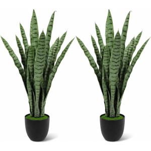 AXHJ 3FT Tall 2 Pack Artificial Snake Plant Faux Sansevieria with 24