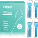 Floss Threaders, 400 Count Threaders for flossing, Dental Floss Threader for Braces, Bridges, Implants, Permanent Retainer (Pack of 4)