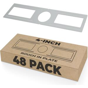 OHLECTRIC 48 Pack Construction Mounting Plate for 4 Inch LED Downlight Slim Steel Rough in Plate/Bracket Made of Galvanized Steel Recessed LED Light Plate -Slim Light Kit Bracket