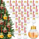 Patelai 48 Pcs Christmas Clear Plastic Fillable Ornaments for Tree Xmas Drink Balls Plastic DIY Hanging Pendant Ball for Crafts Home Wedding Party Decor (Round, 50 ml)