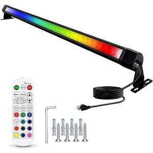72W Outdoor Wall Washer Light, 48'' Dimmable 5000K RGB LED Wall Washer Light Bar,120V IP67 Waterproof LED Stage Light for Patio Church Landscape Yard Garden 1 Pack