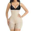 SHAPELLX Tummy Control Shapewear for Women Fajas Bodysuit Underbust Full Body Shaper Shorts Plus Size Butt Lifter M