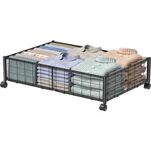 Hleelomi Under Bed Storage with Wheels, 360° Rotating, NoAssembly Underbed Storage Containers, 1 PACK