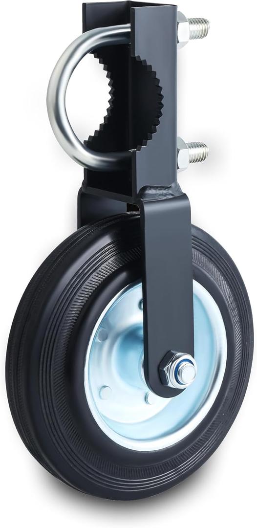 Swing Gate Wheel 6 Inch Heavy Duty for 1-5/8 to 2 Inch Tubes, 550 lb Capacity, Metal Pipe Gate Helper for Farms, Fences (Black)