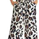 Nfsion Womens Summer Printed Jumpsuit One Piece Sleeveless Tank Top Wide Leg Long Rompers with Belt (XXL)
