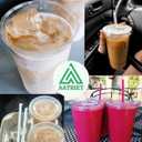 20 oz Clear Plastic Cups with Lids and Straws, Disposable Coffee Cups 25 Sets