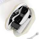 E-Tree Makeup Bag Travel Toiletry Bag Half Moon Small Make up Pouch Cosmetic Case Organizer Cute Waterproof for Girls Women Travel Essentials Toiletries Accessories (Beige)