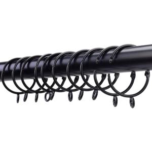 Openable Curtain Rings with Eyelets, 1.25inch Heavy Duty Rustproof Metal Drapery Rings,Shower Curtain Rings 24pcs Black Zocang