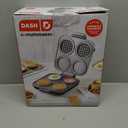 Dash MultiMaker Family Mini Maker System - Dual Ceramic Nonstick Cooking Surfaces - Built-In Cord Wrap - Makes 4-Inch Waffles - Aqua, 8 Plates