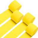 Yellow Crepe Paper Streamers 4 Rolls 328ft, Pack of Party Streamers for Party Decorations, Crepe Paper for Birthday, Baby Shower, Wedding Party Decorations (1.8 Inch x 82 Ft/Roll)