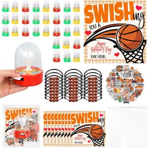 24 Set Basketball Party Favor Set Mini Finger Basketball Games Basketball Bracelets and Stickers with Gift Bags Sport Fans Team Gift for Sport Basketball Team Lovers Players Gifts Sport Accessories