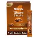 NESCAFÉ Taster's Choice, Instant Coffee Packets, Hazelnut Flavored Coffee, 8 Boxes (128 Packets) (EXP 02/28/27)