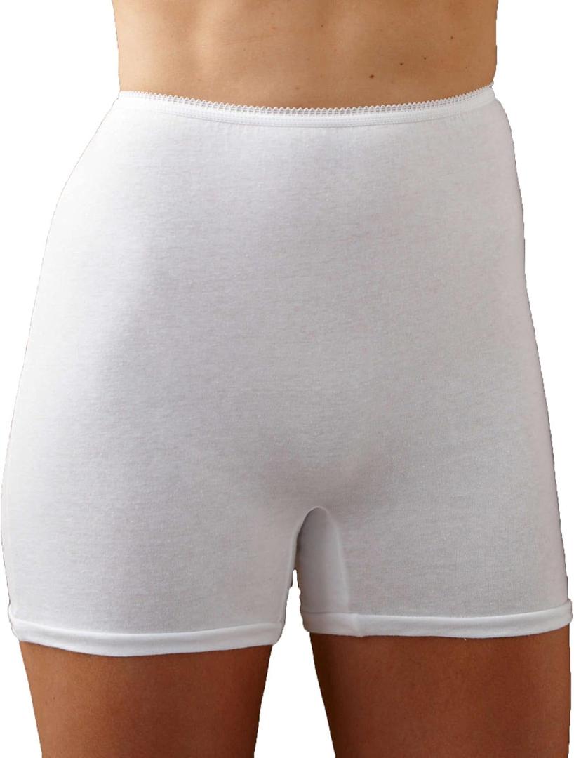 National Cotton Straight-Leg Panties, Hard-to-Find, Long-Leg Panty in Soft 100% Cotton, 6-pk (11, White)