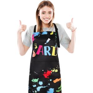 Painting Artist Apron with Pockets, Waterproof Painting Aprons for Adults, Adjustable Art Apron Bib Apron