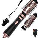 3 in 1 Rotating Hair Dryer Brush, Auto Rotating Blow Dryer Brush Spinning with 2 Brushes (2" & 1.5"), Negative Ionic Brush Blow Dryer, Round Brush Blow Dryer Volumize Curling 100-120V