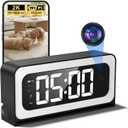 Clock Camera 2K,5G&2.4G WiFi Indoor Security Camera,Cameras for Home Security,3 in 1 Indoor Camera with Alarm,Full Color Night Vision Human Motion Detection,Local SD Storage