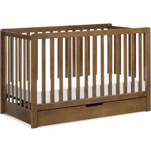 Carters by Davinci Colby 4-in-1 Convertible Crib w/Trundle Storage - GREENGUARD Certified, Convertible Baby Crib to Toddler Bed, Daybed, Full-Size Bed - 4 Adjustable Mattress Heights, Walnut