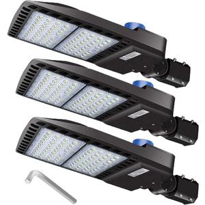 ledmo 3 Pack LED Parking Lot Lights with Photocell Slip Fitter 26000lm Outdoor Dusk to Dawn Commercial Shoebox Pole Lighting Flood Security Lamp for Street Area Stadium 5000K 200W