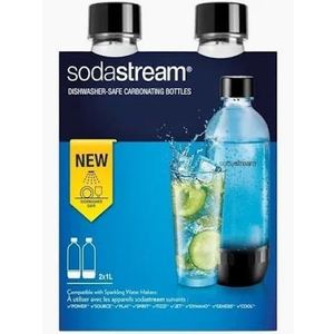 Sodastream 0.5L Twin Pack Dishwasher Safe Slim Bottle (Black)