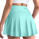 CHRLEISURE Women Tennis Golf Skirt with Pockets - High Waisted Crossover Golf Pleated Athletic Workout Dress Running Skort, Large