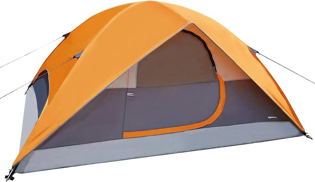 Amazon Basics Camping Tent, 3-Season Dome Design with Rainfly, 4 Person