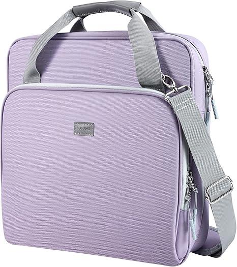 3 Ring Zipper Binder 2 Inch with Shoulder Strap 500 Sheet Capacity & Multi-Pockets for School and Office Binder Organizer, Compatible with 13-Inch MacBook/Tablet (Patent Design Purple)